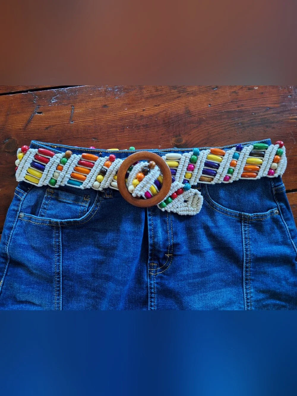 Multicolor Beaded Macramé Women’s Belt